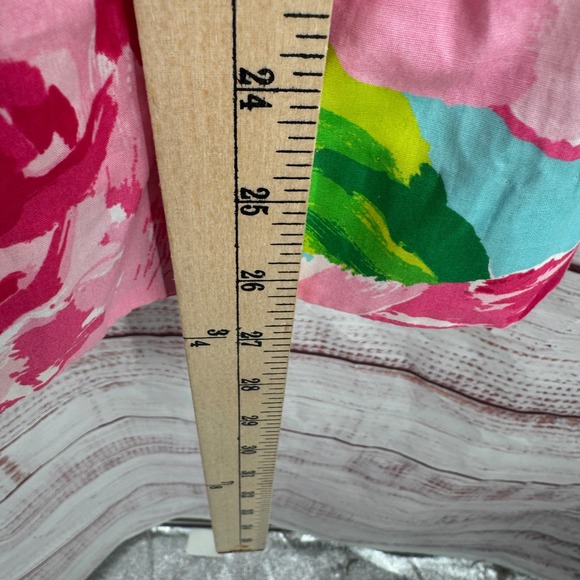 Lilly Pulitzer Dress Pink Floral Turquoise Cotton Blend Pockets Size‎ 0 - Picture 9 of 11